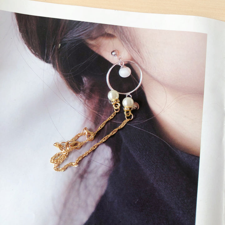 Elegant Dangle Earrings with Pearl Accents Bowlift