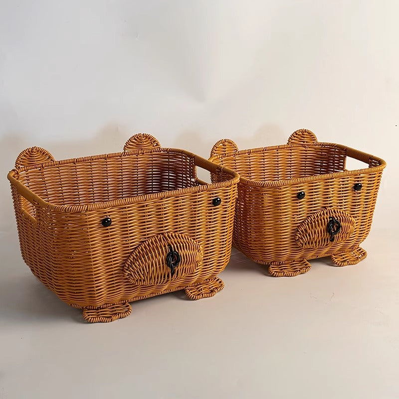 Handcrafted natural material storage basket Bowlift