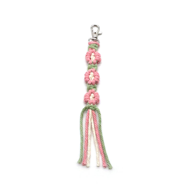 Decorative keychain made of macrame