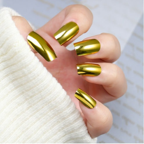 Glossy Metallic Press-On Nail Art Bowlift