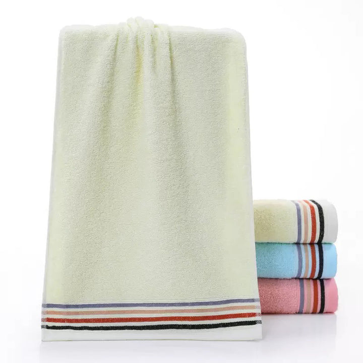 Premium Terry Bath Towel With Elegant Striped Border Bowlift