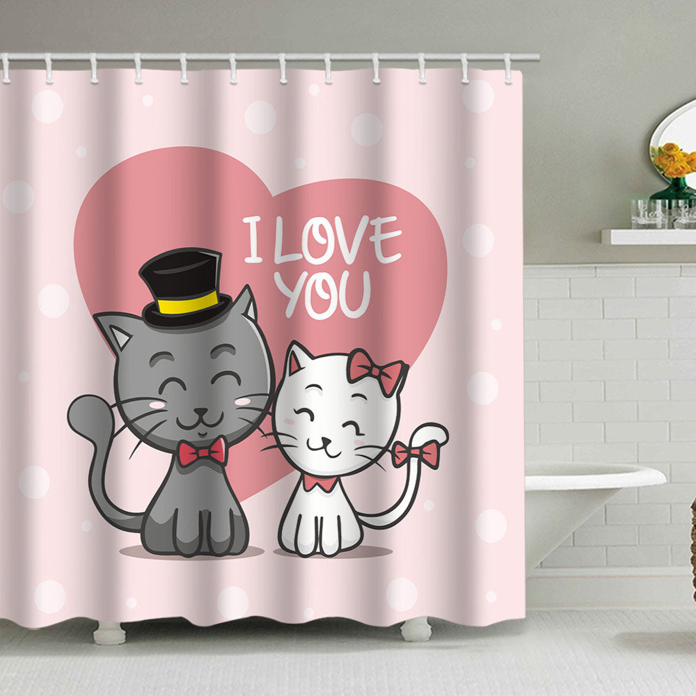 Artistic Dog Illustration Shower Curtain Bowlift