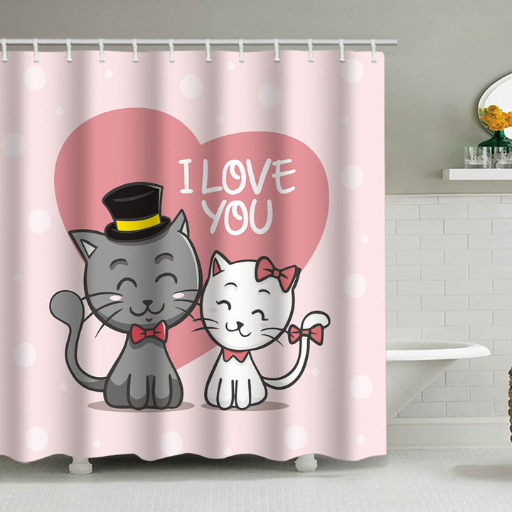 Artistic Dog Illustration Shower Curtain Bowlift