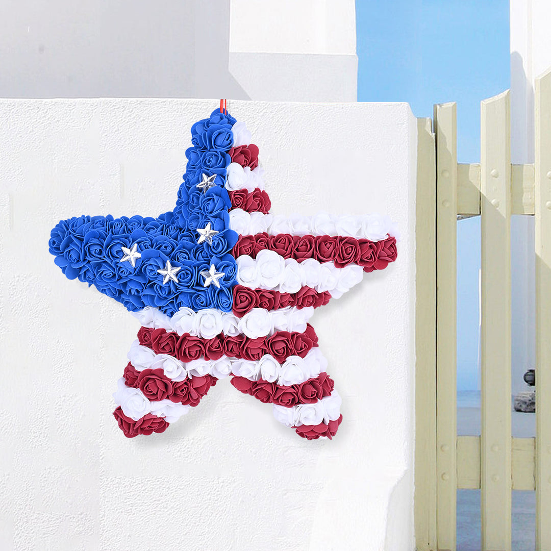 Unisex nan patriotic foam rose wreath with star accents Bowlift