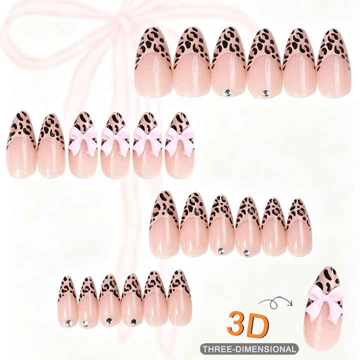 Stylish Animal Print Press-On Nail Tips Bowlift