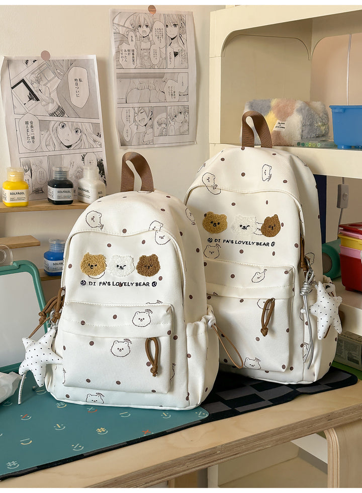 Whimsical Polka Dot Character Backpack