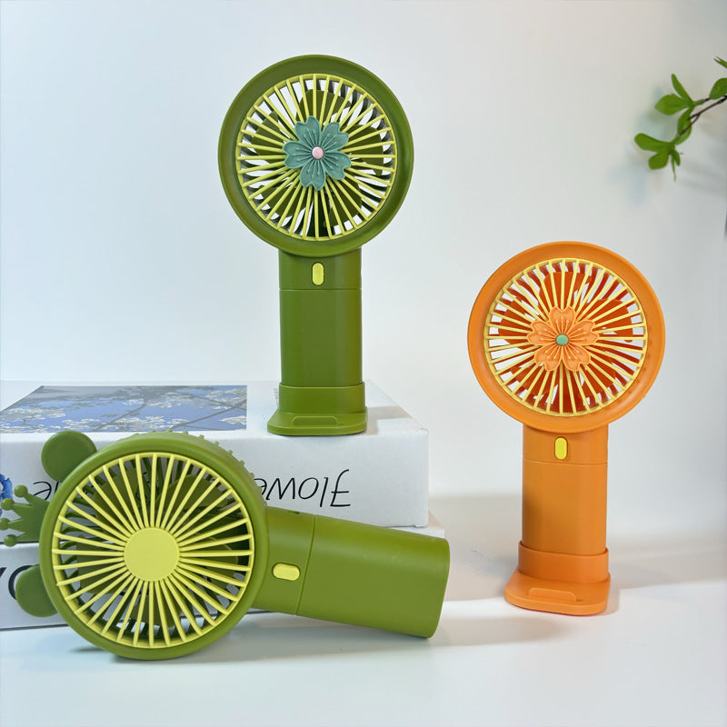 Ladies Portable Handheld Fan with Creative Flower Design Bowlift