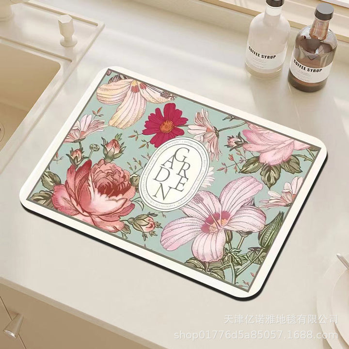 Floral Decorative Kitchen Mat Bowlift