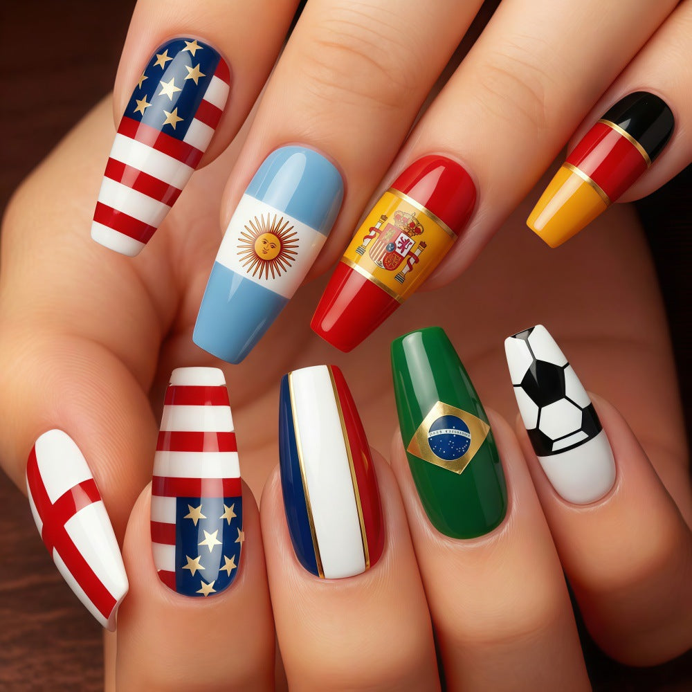 Artificial nails with national flag designs Bowlift