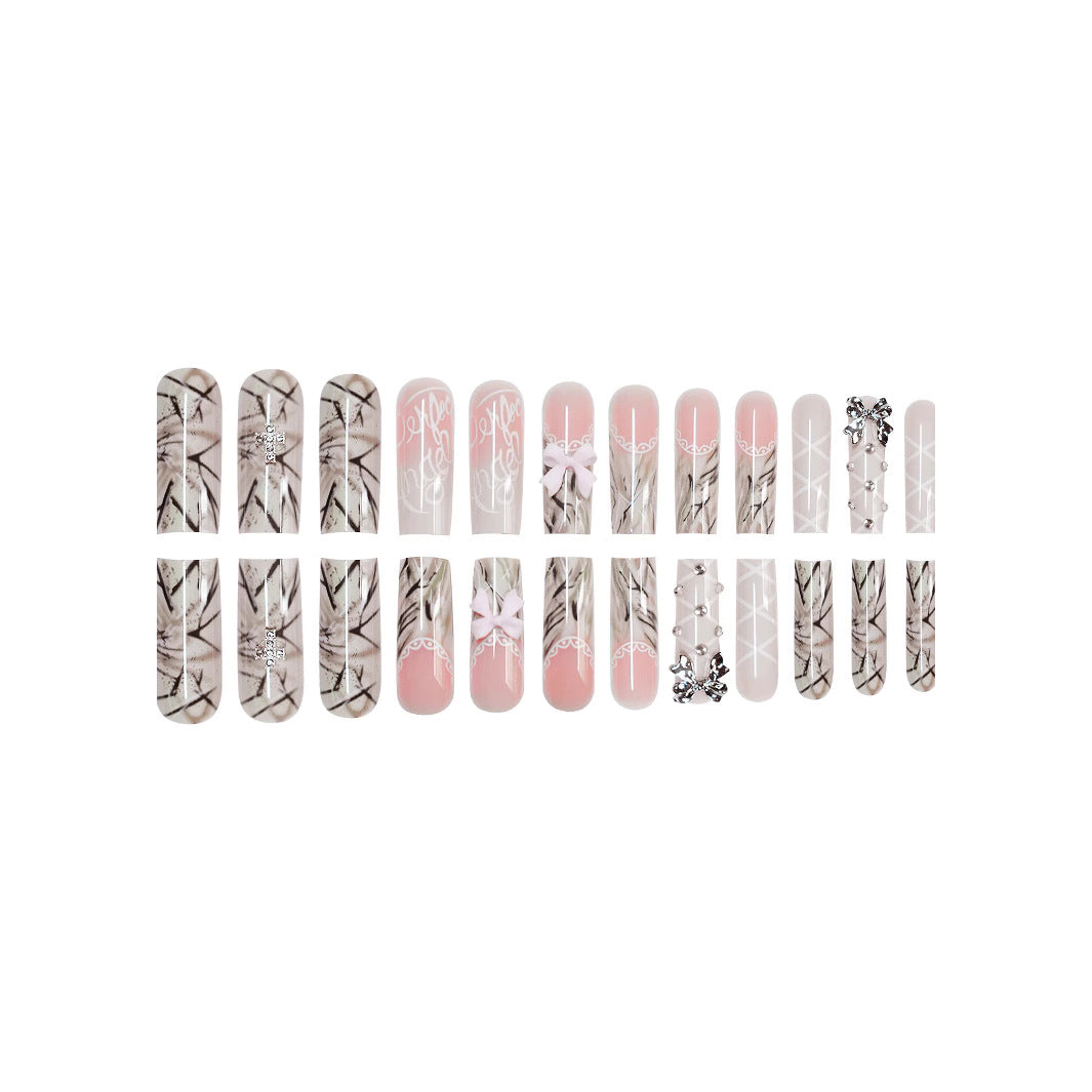 Elegant Decorative Press-On Nail Art Bowlift
