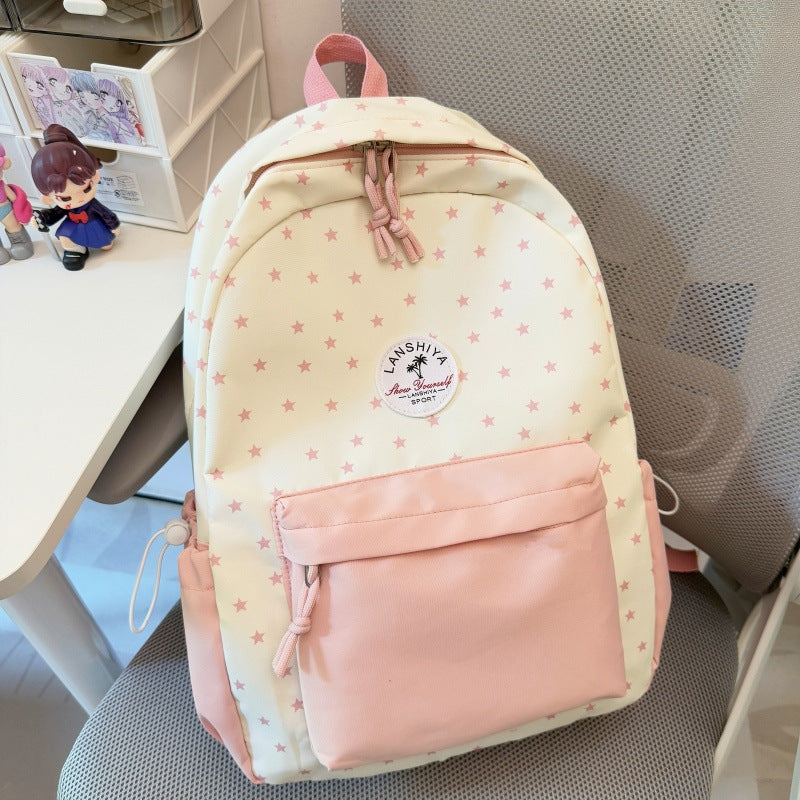 Star-Patterned School Backpack