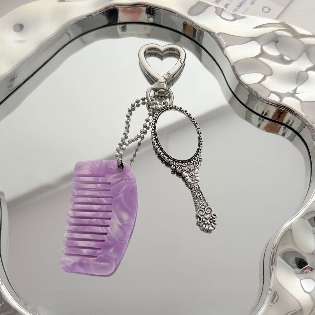 Charming Compact Mirror and Comb Keychain Bowlift