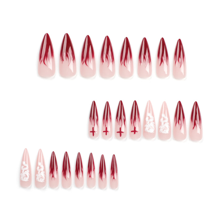 Artful Stiletto Nails with Creative Gradient and Cross-Section Design Bowlift