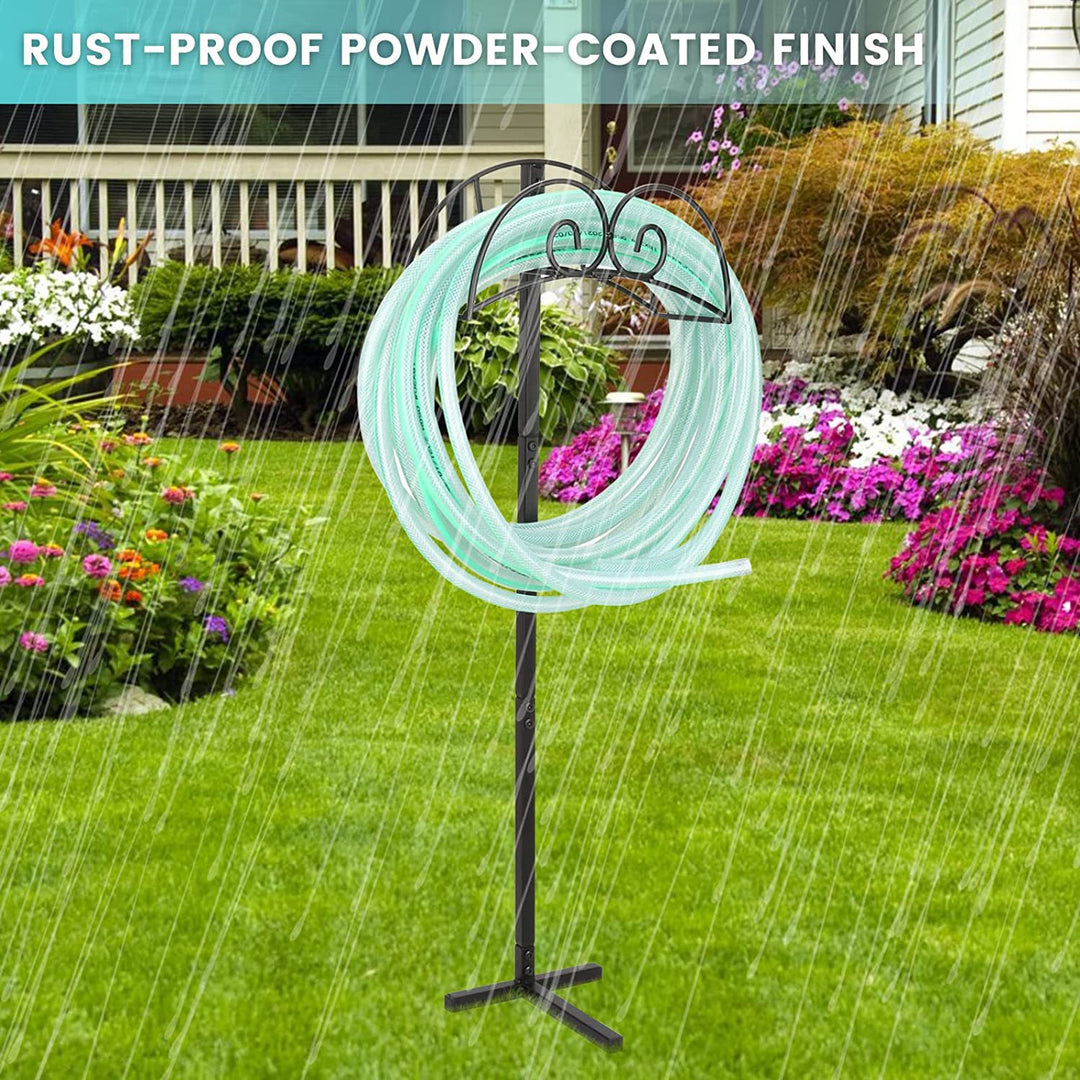 ornate wrought iron outdoor garden hose stand with rustproof powder-coated finish Bowlift