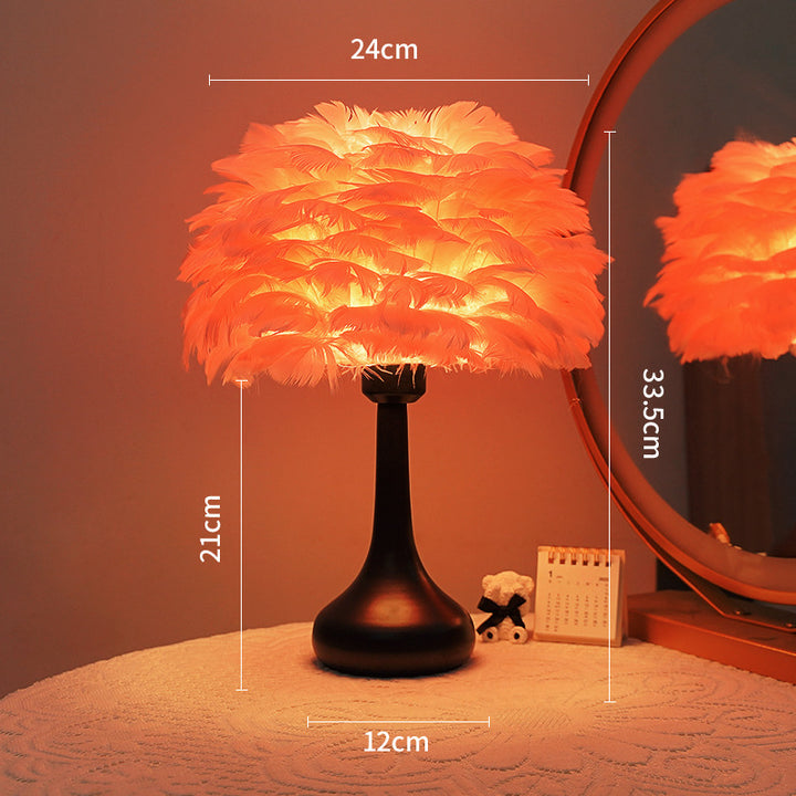 Feather-Style Illuminated Table Lamp