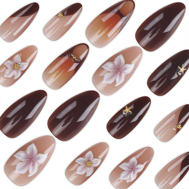 Floral Design Artistic Press-On Nails Bowlift