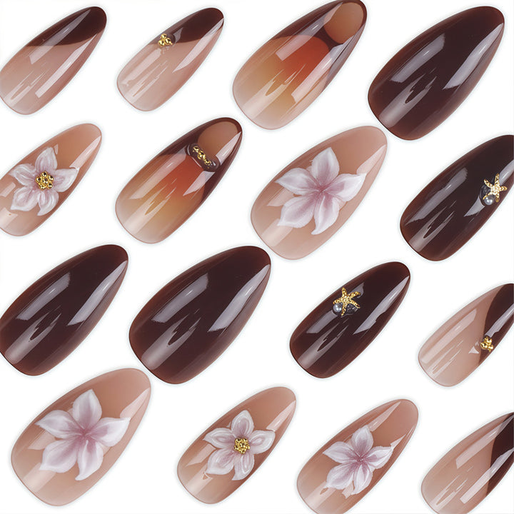 Floral Design Artistic Press-On Nails Bowlift