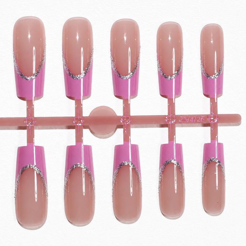 Premium Artificial Nail Set with Elegant Decoration Bowlift