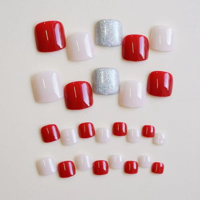 Elegant Press-On Toenail Art Set Bowlift