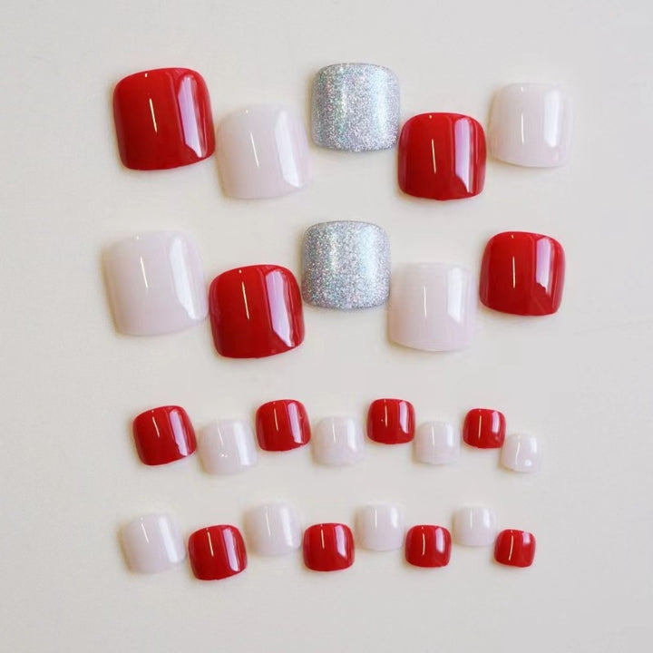 Elegant Press-On Toenail Art Set Bowlift
