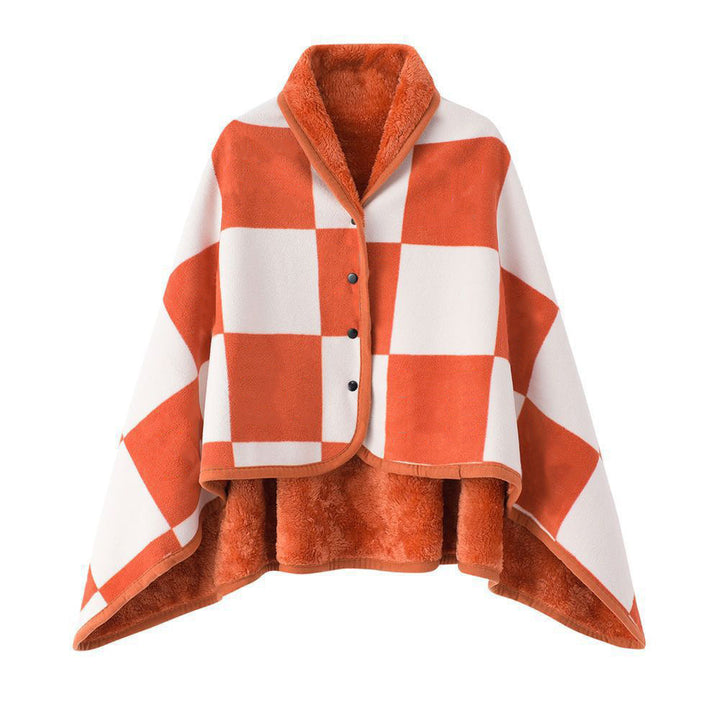 Women’s stylish hooded blanket with checkered pattern Bowlift
