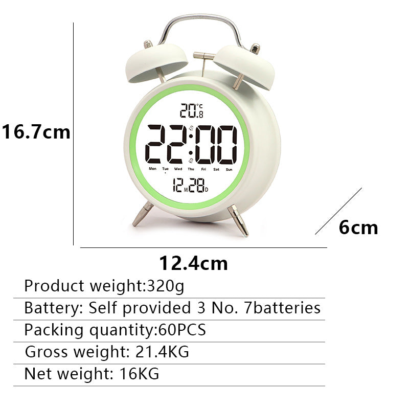 Digital alarm clock with large LED digits and temperature sensor Bowlift