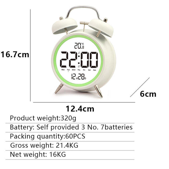 Digital alarm clock with large LED digits and temperature sensor Bowlift