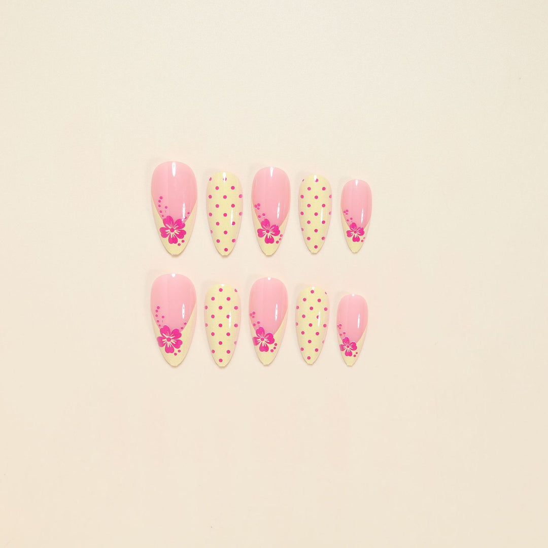 Elegant Floral Stiletto Nail Art Tips Bowlift