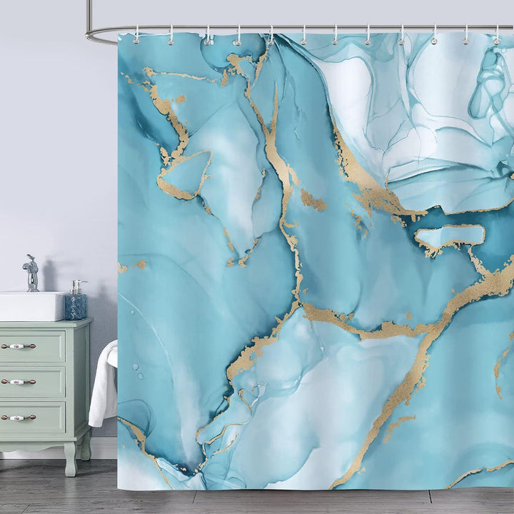 Artistic Marble Texture Shower Curtain Bowlift
