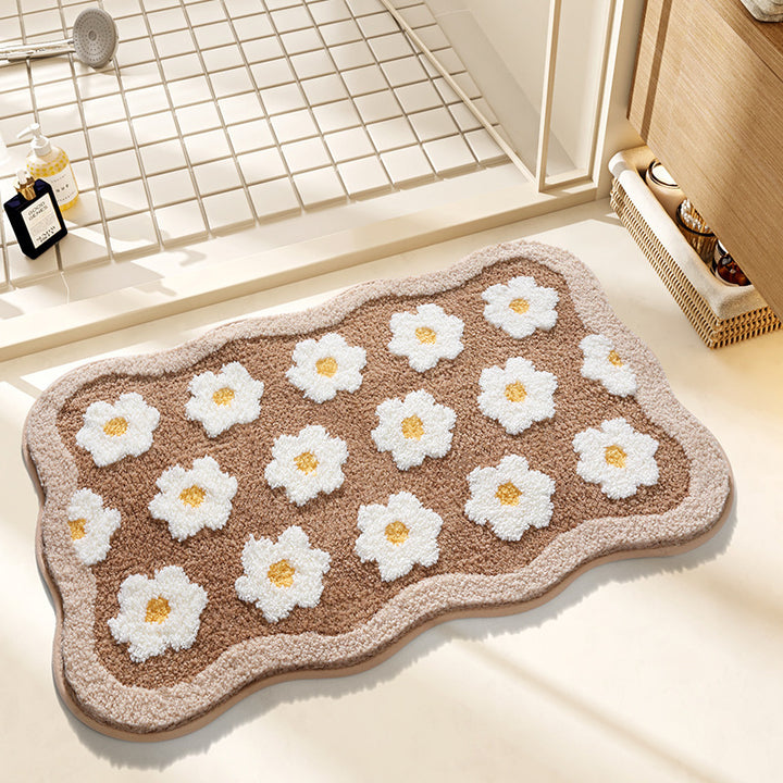 Floral Design Bath Mat Bowlift