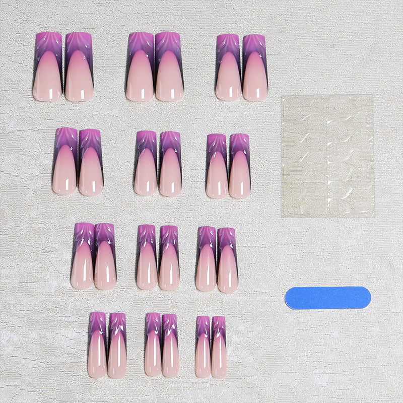 Artificial nail set with elegant 3D leaf design Bowlift