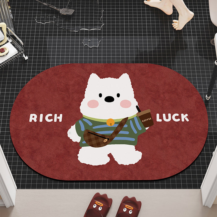 Cartoon Dog-Themed Bath Mat Bowlift