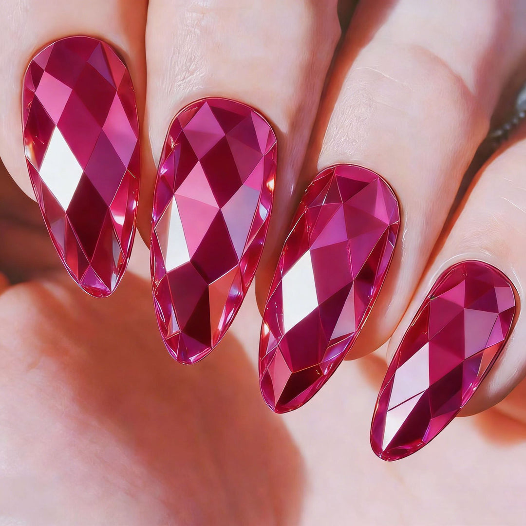 Artifical nails with Faceted Design Bowlift