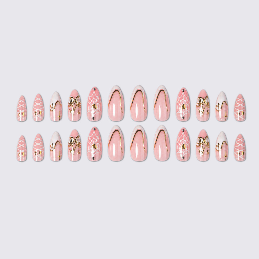Artistic Halloween Themed Press-On Nail Set Bowlift