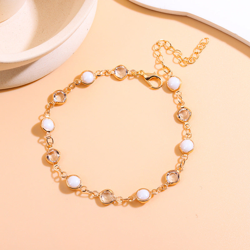 Elegant Beaded Charm Anklet Bowlift