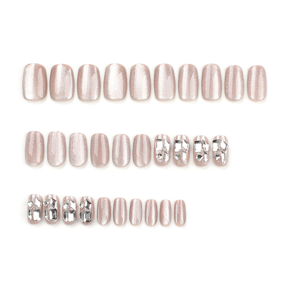 Artful nail extensions with glamorous glitter design Bowlift