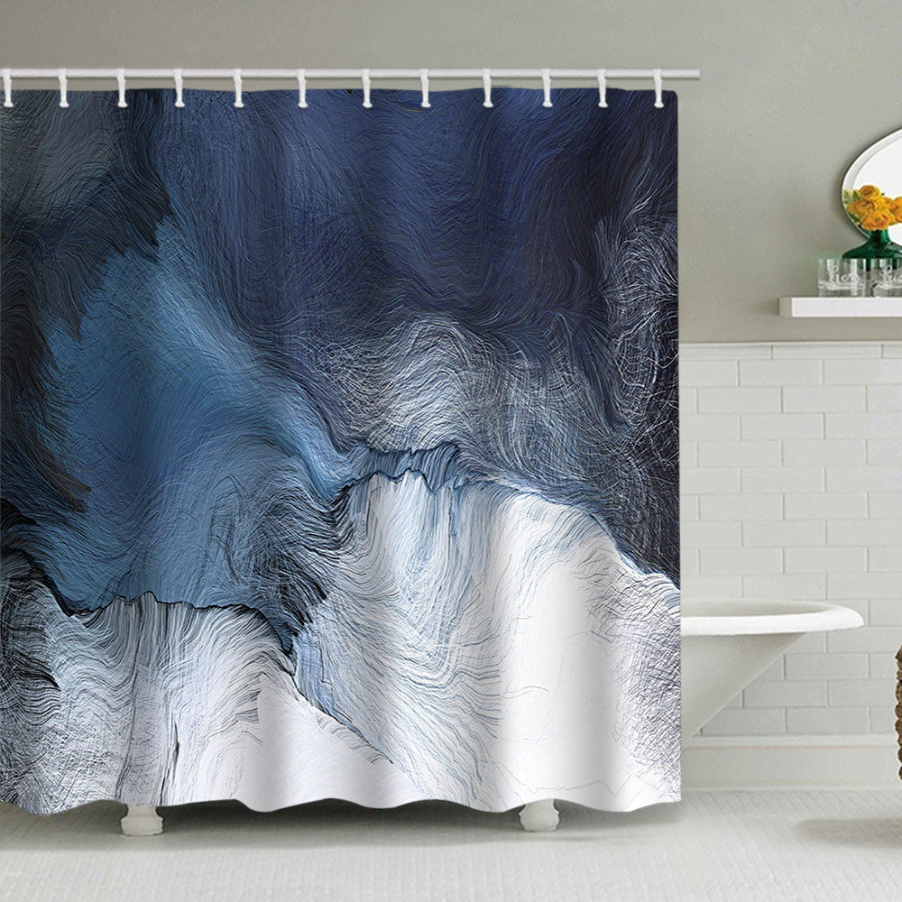 Artistic Marble Design Shower Curtain Bowlift
