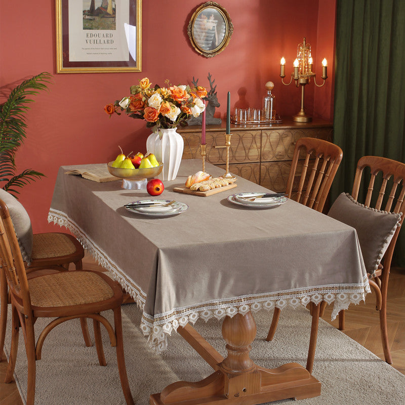 Elegant Lace Edged Tablecloth