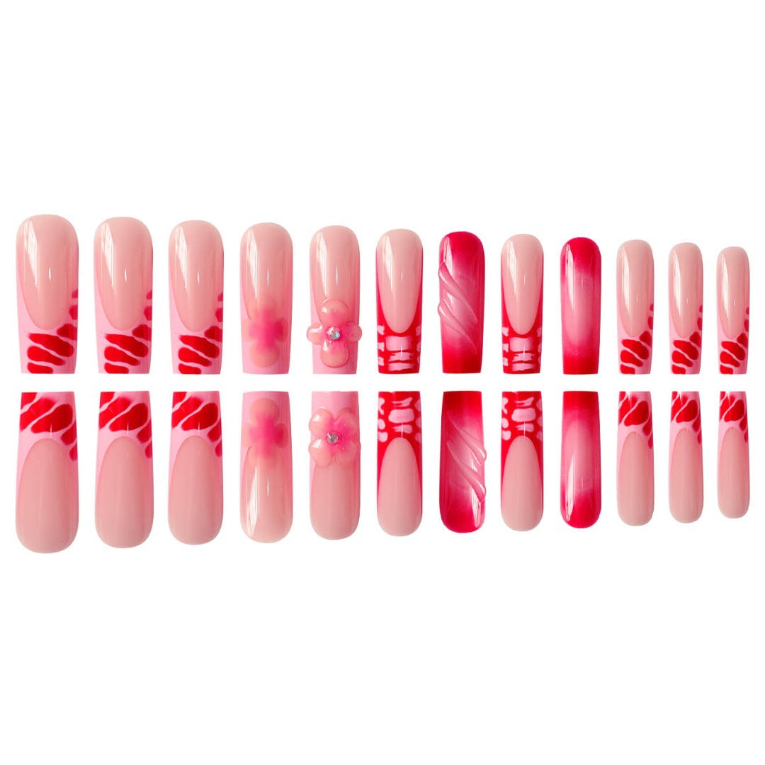 Glamorous Floral Press-On Nails Set Bowlift