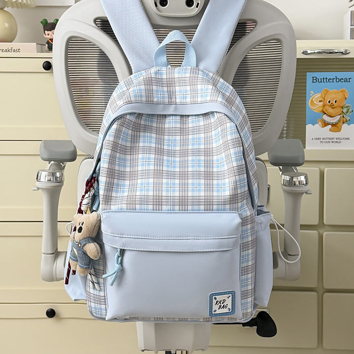 Checked Patterned Backpack Bowlift