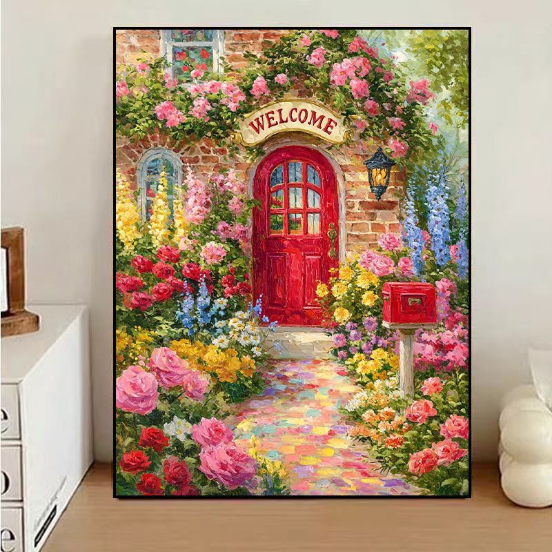 Charming Floral Welcome Canvas Art Bowlift