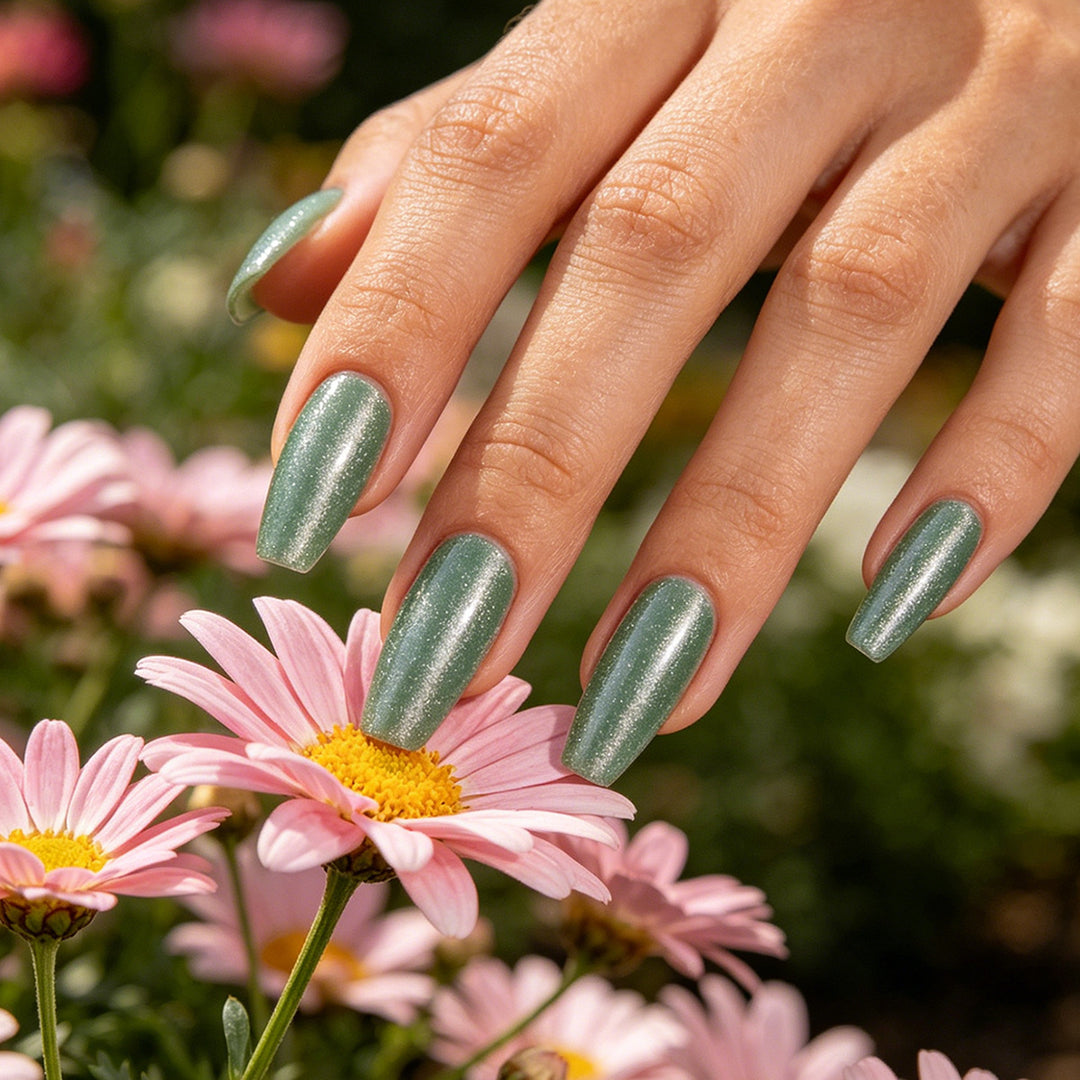 Sparkling Long Press-On Nails Bowlift