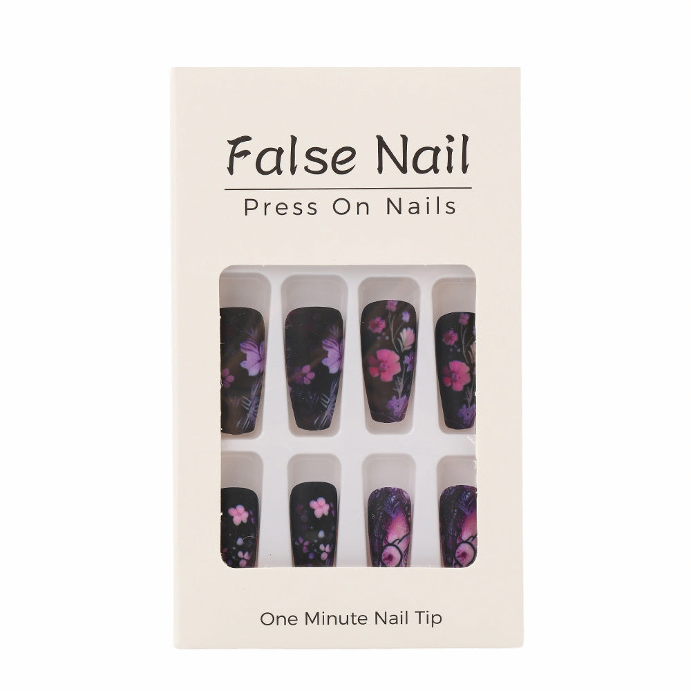 Artificial nails with floral pattern Bowlift