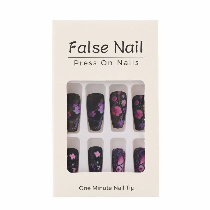 Artificial nails with floral pattern Bowlift