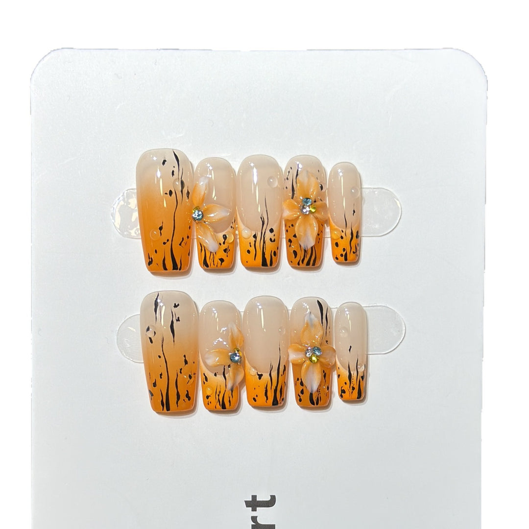 Floral Ombre Press-On Nail Set Bowlift