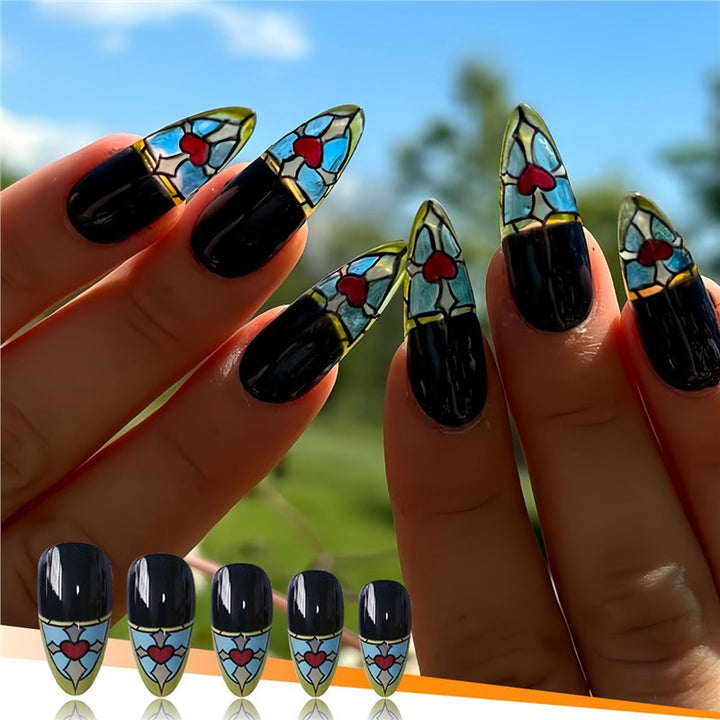 Stained Glass Inspired Press-On Nails Bowlift