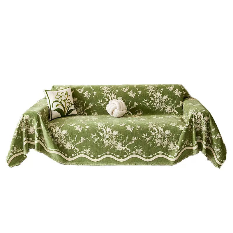 Floral Patterned Decorative Sofa Throw