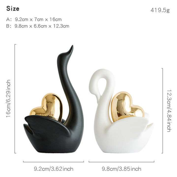 Elegant and romantic swans decorative figure Bowlift