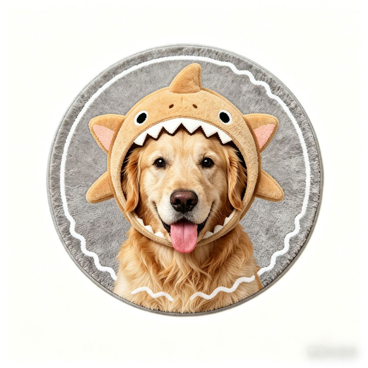 Playful Dog-Themed Round Area Rug