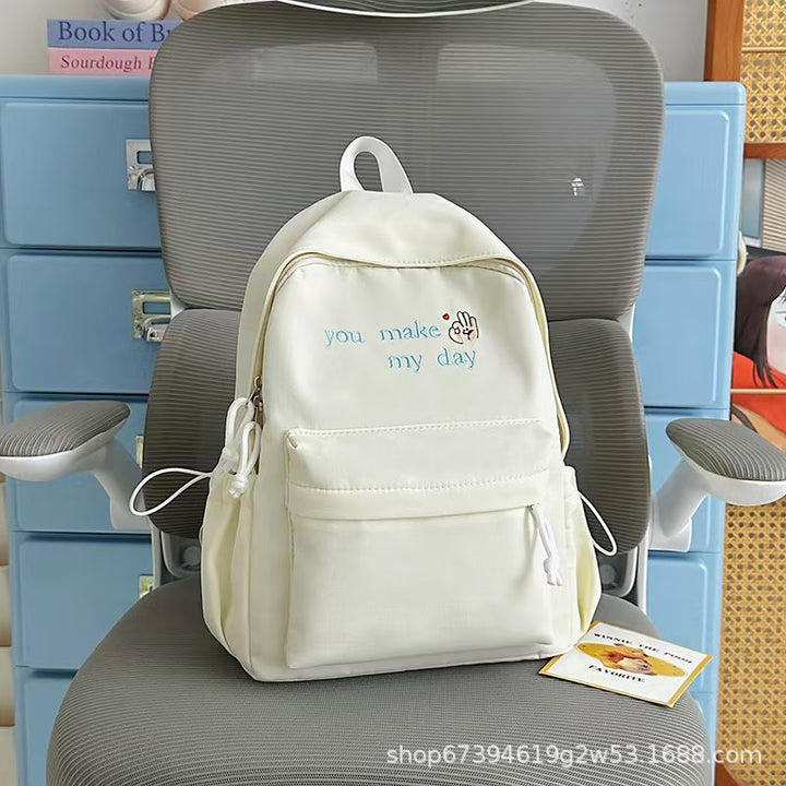 Casual Embroidered Backpack Bowlift